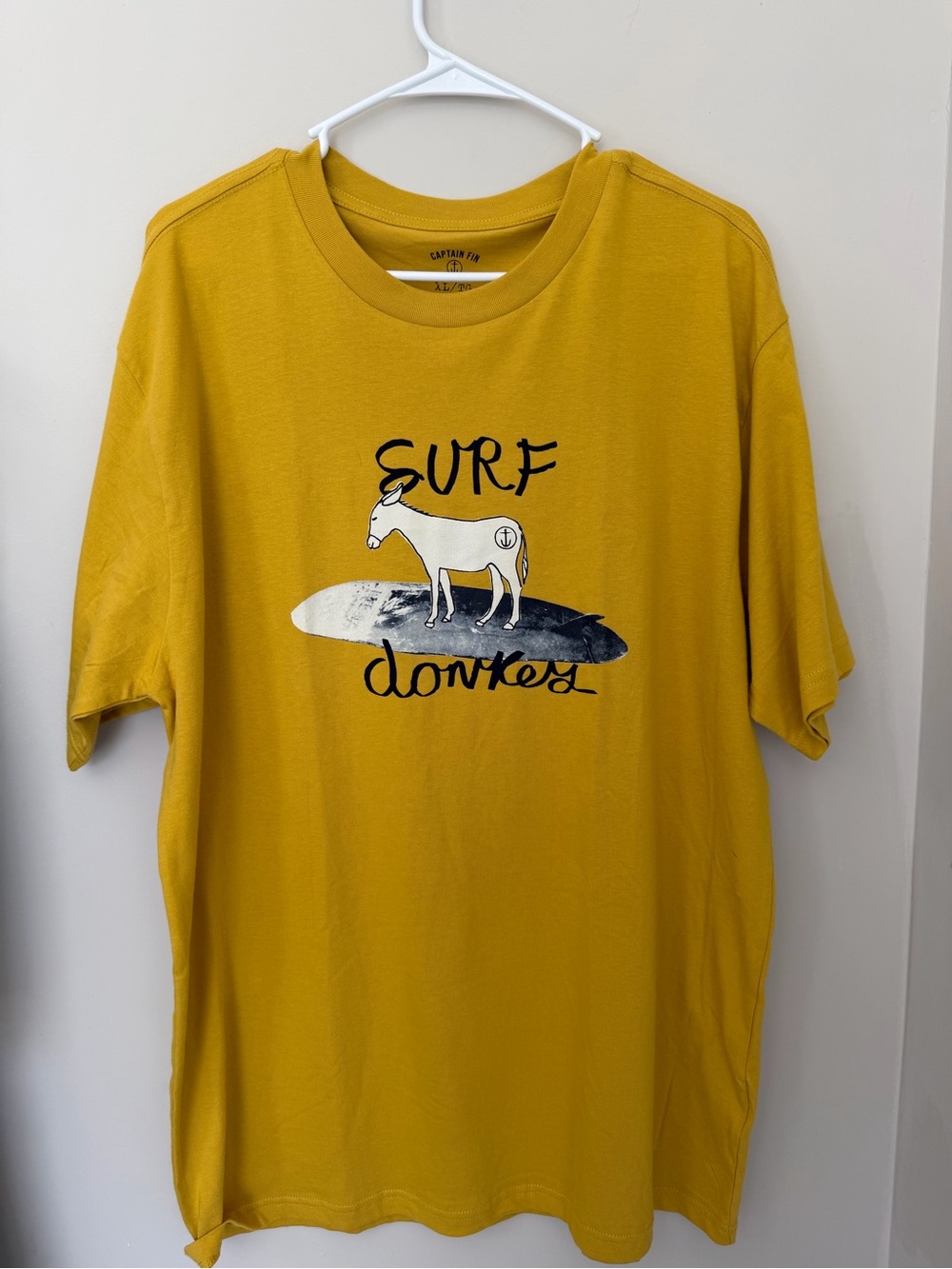 Captain Fin Surf Donkey Graphic Tee - Mustard Yellow Men’s Short Sleeve